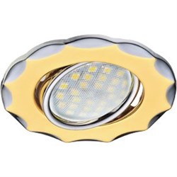 Ecola MR16 DH07 GU5.3 Светильник встр. поворотный Звезда (скрытый крепеж лампы) Золото/Хром 25x88 (кd74) FC1602EFS - фото 4451