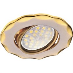 Ecola MR16 DH07 GU5.3 Светильник встр. поворотный Звезда (скрытый крепеж лампы) Сатин-Хром/Золото 25x88 (кd74) FN1602EFS - фото 4452