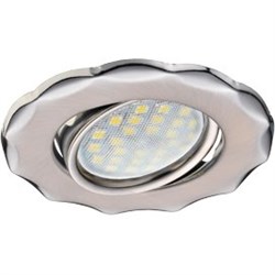 Ecola MR16 DH07 GU5.3 Светильник встр. поворотный Звезда (скрытый крепеж лампы) Сатин-Хром/Хром 25x88 (кd74) FM1602EFS - фото 4453