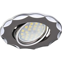 Ecola MR16 DH07 GU5.3 Светильник встр. поворотный Звезда (скрытый крепеж лампы) Черный Хром/Хром 25x88 (кd74) FT1602EFS - фото 4455