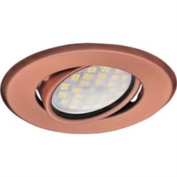 Ecola MR16 DH09 GU5.3 Светильник встр. поворотный плоский (скрытый крепеж лампы) Медь 25x90 (кd74) FP1603EFS - фото 4459