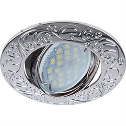 Ecola MR16 DL114 GU5.3 Светильник встр. литой поворотный Лианы  Хром 25x90 FC1604EFF - фото 4490