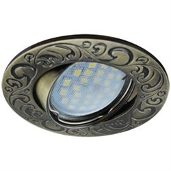 Ecola MR16 DL114 GU5.3 Светильник встр. литой поворотный Лианы  Черненая Бронза 25x90 FA1604EFF - фото 4491