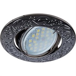 Ecola MR16 DL114 GU5.3 Светильник встр. литой поворотный Лианы  Черный Хром 25x90 FB1604EFF - фото 4493