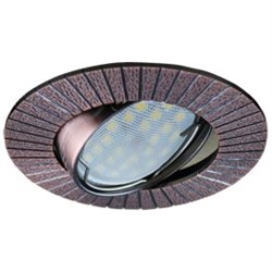 Ecola MR16 DL119 GU5.3 Светильник встр. литой поворотный Рифленые лучи Черненая Медь 25x91 FR1603EFF - фото 4498
