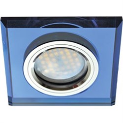Ecola MR16 DL1651 GU5.3 Glass Стекло Квадрат скошенный край Голубой / Хром 25x90x90 (кd74) FL1651EFF - фото 4510