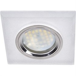 Ecola MR16 DL1651 GU5.3 Glass Стекло Квадрат скошенный край Матовый / Хром  25x90x90 (кd74) FN1651EFF - фото 4515