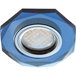 Ecola MR16 DL1652 GU5.3 Glass Стекло 8-угольник с прямыми гранями Голубой / Хром 25x90 (кd74) FL1652EFF - фото 4521