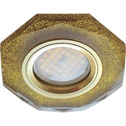 Ecola MR16 DL1652 GU5.3 Glass Стекло 8-угольник с прямыми гранями Золотой блеск / Золото 25x90 (кd74) FP1652EFF - фото 4523