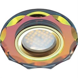 Ecola MR16 DL1653 GU5.3 Glass Стекло Круг с вогнутыми гранями Мультиколор / Золото 25x90 (кd74) FM1653EFF - фото 4537