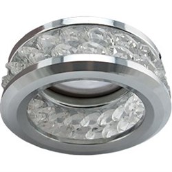 Ecola MR16 DL1656 GU5.3 встр. круглый с хруст.(2 ряда) и ободком - Прозрачный / Хром 54x85 (кd74) FC1656EFF - фото 4555