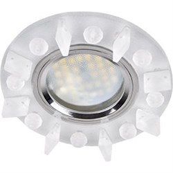 Ecola MR16 DL1661 GU5.3 Glass Стекло Круг с квадратными матовыми стразами /фон мат./центр.часть хром 42x95 FM16RNECB - фото 4567