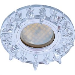 Ecola MR16 DL1661 GU5.3 Glass Стекло Круг с квадратными прозрачными стразами /фон зерк./центр.часть хром 42x95 FK16RNECB - фото 4568