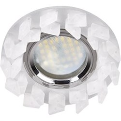 Ecola MR16 DL1661 GU5.3 Glass Стекло Круг с крупными  матовыми стразами Елочка/фон мат./центр.часть хром 42x95 FN16RNECB - фото 4569