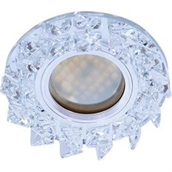 Ecola MR16 DL1661 GU5.3 Glass Стекло Круг с крупными  прозр. стразами Елочка/фон зерк./центр.часть хром 42x95 FE16RNECB - фото 4570