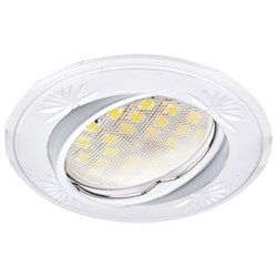 Ecola MR16 DL21 GU5.3 Светильник встр. литой поворотный искр.гравир. Четыре цветка Белый 23x84 FW1615EFY - фото 4584