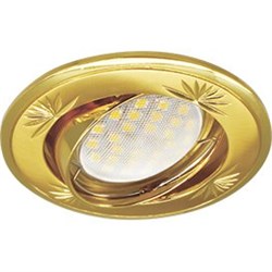 Ecola MR16 DL21 GU5.3 Светильник встр. литой поворотный искр.гравир. Четыре цветка Сатин-Золото/Золото 23x84 FG1615EFY - фото 4588