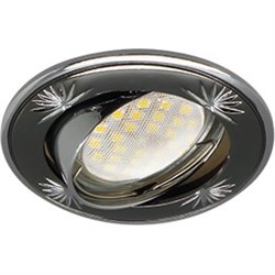 Ecola MR16 DL21 GU5.3 Светильник встр. литой поворотный искр.гравир. Четыре цветка Черный Хром/Хром 23x84 FC1615EFY - фото 4593