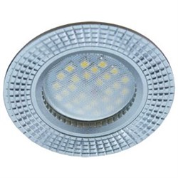 Ecola MR16 DL3182 GU5.3 Светильник встр. литой (скрытый крепеж лампы) матовый Хром/Алюм Рифленые Реснички по кругу 23x78 (кd74) FS1608EFF - фото 4600