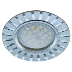 Ecola MR16 DL3183 GU5.3 Светильник встр. литой (скрытый крепеж лампы) матовый Хром/Алюм Полоски по кругу 23x78 (кd74) FS1609EFF - фото 4604