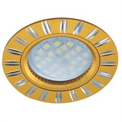 Ecola MR16 DL3184 GU5.3 Светильник встр. литой (скрытый крепеж лампы) матовое Золото/Алюм Двойные Реснички по кругу 23x78 (кd74) FG1610EFF - фото 4607