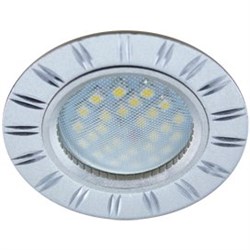 Ecola MR16 DL3184 GU5.3 Светильник встр. литой (скрытый крепеж лампы) матовый Хром/Алюм Двойные Реснички по кругу 23x78 (кd74) FS1610EFF - фото 4608