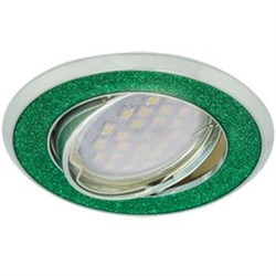 Ecola MR16 DL39S GU5.3 Светильник встр. поворотный Круг под стеклом Изумрудный блеск/Хром 26x94 FG1624EFY - фото 4624