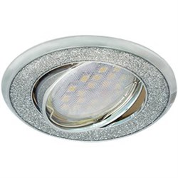Ecola MR16 DL39S GU5.3 Светильник встр. поворотный Круг под стеклом Серебряный блеск/Хром 26x94 FS1624EFY - фото 4625