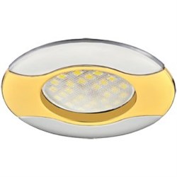 Ecola MR16 HL029 GU5.3 Светильник встр. литой Волна (скрытый крепеж лампы) Золото/Хром 22x82 (кd74) FC1604EFS - фото 4630