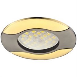 Ecola MR16 HL029 GU5.3 Светильник встр. литой Волна (скрытый крепеж лампы) Черный Хром/Золото 22x82 (кd74) FG1604EFS - фото 4633