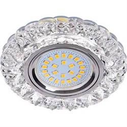 Ecola MR16 LD7009 GU5.3 Светильник встр. искристый с подсветкой "Кристалл" Прозрачный / Хром 30x95 FT16CCEFB - фото 4673