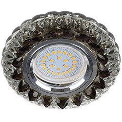 Ecola MR16 LD7009 GU5.3 Светильник встр. искристый с подсветкой "Кристалл" Прозрачный и Черный / Хром 30x95 FK16CCEFB - фото 4676