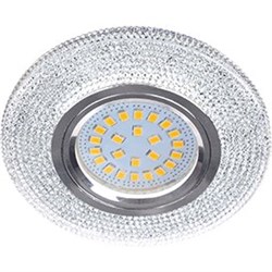 Ecola MR16 LD7069 GU5.3 Светильник встр. искристый с подсветкой "Модерн" Прозрачный / Хром 25x95 FT16CMEFB - фото 4684