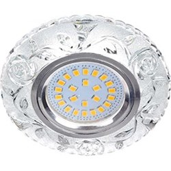 Ecola MR16 LD7071 GU5.3 Светильник встр. искристый с подсветкой "Розы" Прозрачный / Хром 25x95 FT16CREFB - фото 4688