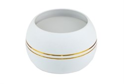 Ecola GX53 SP5395 светильник накладной Спот Сфера углубленный Белый матовый с золотыми полосками 90х52 SS535WECB - фото 4870