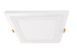 Ecola LED downlight встраив.2041 Квадратный даунлайт с драйвером с подсветкой 16(12+4)W 220V 6500K / Blue Синяя 195x195x20 DERD16ELC