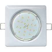 Ecola GX53 H4  Square светильник квадратный без рефл. Белый  107x41 (к+) FW53S4ECB