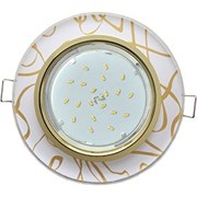 Ecola GX53 H4 5310 Glass Стекло Круг  золото - золото на белом 38x126 (к+) FG53RNECH