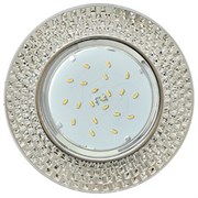 Ecola GX53 H4 5319 Glass Круг с  прозр.  мозаикой/фон зерк./центр.часть хром 40x123 (к+) FC53RMECB