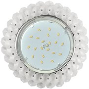 Ecola GX53 H4 5341 Glass Круглый с хрусталиками Матовый /Хром 56x120 (к+) FN53RYECB
