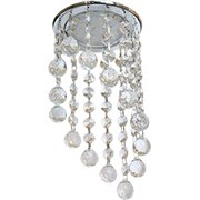 Ecola GX53 H4 5344 Glass Круглый с большими хрусталиками на подвесе "под скос" Прозрачный /Хром  (светильник) 225x110 (к+) FA53RVECB