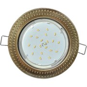 Ecola GX53 H4 9015 светильник встраив. без рефл. "Чеканка" Черненая бронза 43x115 (к+) FN61H4ECB