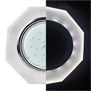 Ecola GX53 H4 LD5312 Glass Стекло 8-угольник с прямыми гранями с подсветкой  хром - матовый 38x128 (к+) SL538AECH