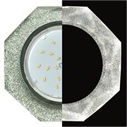 Ecola GX53 H4 LD5312 Glass Стекло 8-угольник с прямыми гранями с подсветкой  хром - серебряный блеск 38x128 (к+) SS538AECH