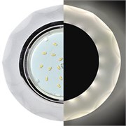 Ecola GX53 H4 LD5313 Glass Стекло Круг с вогнутыми гранями с подсветкой  хром - матовый 38x126 (к+) SL53RCECH