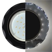 Ecola GX53 H4 LD5313 Glass Стекло Круг с вогнутыми гранями с подсветкой  черный хром - черный 38x126 (к+) SP53RCECH