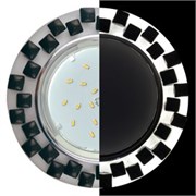 Ecola GX53 H4 LD5316 Glass Стекло Круг с квадратными плитками Черный с подсветкой  хром - матовый 38x120 (к+) SL53TKECH