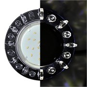 Ecola GX53 H4 LD5361 Glass Круг с квадр. прозр. стразами с подсветкой/фон черн./центр.часть хром 52x120 (к+) SX53RNEFB