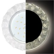 Ecola GX53 H4 LD5361 Glass Круг с крупными  матовыми стразами Елочка с подсветкой/фон мат./центр.часть хром 54x120 (к+) SM53RNEFB