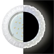 Ecola GX53 H4 LD5361 Glass Круг с крупными матовыми стразами Конус с подсветкой/фон мат./центр.часть хром 52x120 (к+) SN53RGEFB